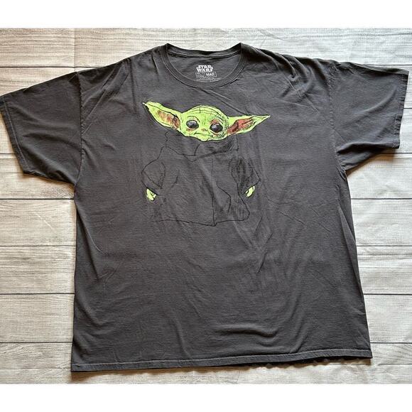 Star Wars The Mandalorian Baby Yoda Men's T Shirt Grey 3X - Picture 2 of 9